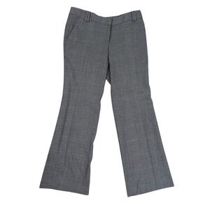 LOFT Marisa Grey Glen Plaid Wide Leg Trouser Pants Petite 2P Office Workwear